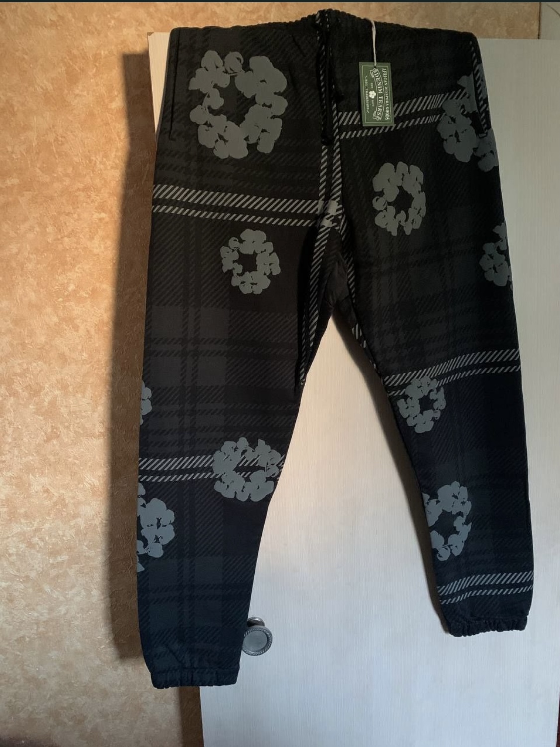 Denim Tears Wreath Plaid Cotton Sweatpants